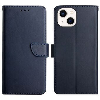 Nappa Texture Solid Color Case Lommebok Velbeskyttet telefondeksel i ekte skinn med Stand for iPhone 13 mini 5,4 tommer