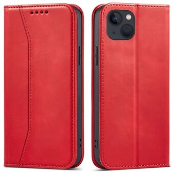 Anti-fall Folio Flip Stand Telefonstativ Deksel Shell for iPhone 13 mini - Red