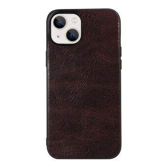 For iPhone 13 mini 5.4 inch Crazy Horse Texture Genuine Cowhide Leather Coating Phone Case Hybrid PC + TPU Back Cover