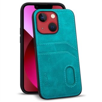 KSQ 001 Series All Edge Wrapped Phone Shell for iPhone 13 mini 5.4 inch, TPU+PC+PU Leather Phone Covering Case with Card Slots