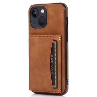 For iPhone 13 mini 5,4 tommer trefoldet lommebokkortholder Kickstand Telefondeksel PU-skinn + TPU Anti-drop-veske