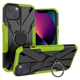 For iPhone 13 mini 5,4 tommers Ring Stativ Design PC + TPU 2-i-1 telefon bakdeksel Anti-dråpe beskyttelsesveske