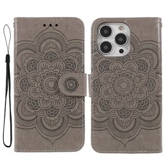 PU Leather Imprinting Mandala Flower Phone Cover Stand Lommebokveske for iPhone 13 Pro Max 6,7 tommer
