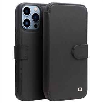 QIALINO ekte okseskinn magnetisk lås Full beskyttelse lommebok telefonveske for iPhone 13 Pro Max 6,7 tommer