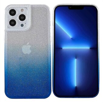 For iPhone 13 Pro Max 6.7 inch Phantom Series Gradient Color Soft TPU Cover Phone Case with Separable Glittering Plate