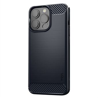 MOFI For iPhone 13 Pro Max 6.7 inch Carbon Fiber Texture Fingerprint-free TPU Case Brushed Phone Cover