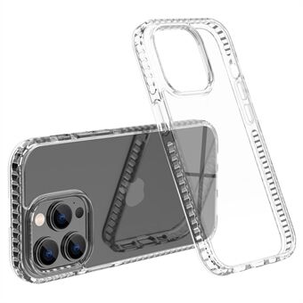 For iPhone 13 Pro Max 6,7 tommer plast+TPU Krystallklart telefonbakdeksel Støtsikkert hardt telefondeksel