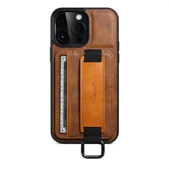 SUTENI H13 For iPhone 13 Pro Max 6,7 tommers kortspor Båndløkkeholder Stativ PU-skinnbelagt TPU-beskyttende telefondeksel