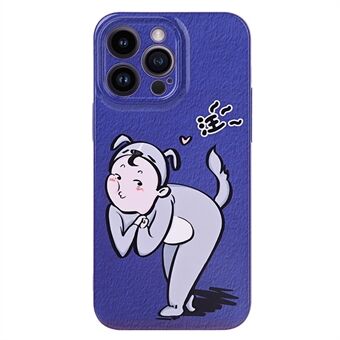 Cartoon Cat Girl / Dog Boy Case for iPhone 13 Pro Max 6,7 tommer Hard PC Par Mønster Utskrift Telefon Bakdeksel