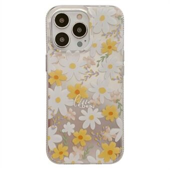 For iPhone 13 Pro Max 6,7 tommer TPU-telefondeksel Hot Stamping IMD-blomstermønsterutskrift bakdeksel