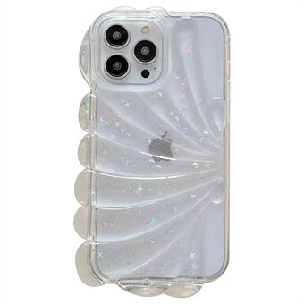 For iPhone 13 Pro Max 6,7 tommer Glitter Star Epoxy Telefonveske Myk TPU Sea Shell Støtsikkert deksel