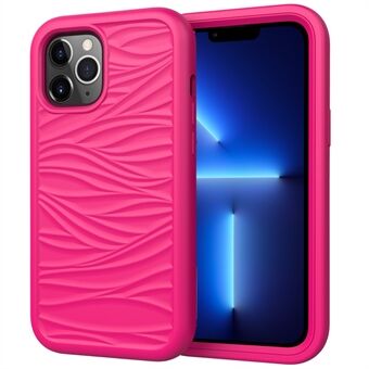 Telefondeksel for iPhone 13 Pro Max 6,7 tommer avtagbart 2-i-1 PC+Silicon Anti-Slip Wave Texture Deksel