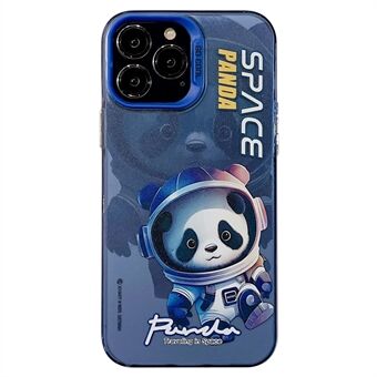 For iPhone 13 Pro Max 6,7 tommer PC+TPU Panda Astronaut Fargerikt mønsterutskrift Anti-slipp telefondeksel