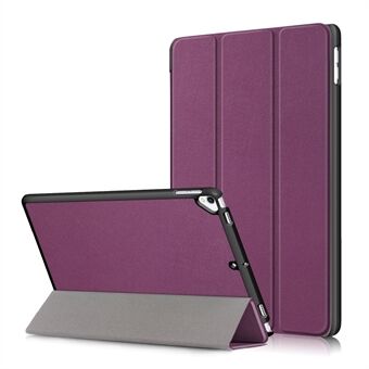 For iPad 10.2 (2021) / (2020) / (2019) Tri-fold Stand beskyttende nettbrettdeksel i skinn