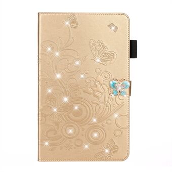 Imprint Flower Butterfly Rhinestone Wallet Leather Stand for iPad 10.2 (2021) / (2020) / (2019)