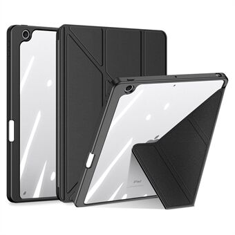 DUX DUCIS Magi Protective Case for iPad 10.2 (2019) / (2020) / (2021) V-fold Stand Anti- Scratch Leather+PC+TPU nettbrettdeksel Støtte Autovekke/Søvn