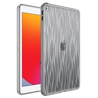 For iPad 10.2 (2019) / (2020) / (2021) Wave Texture Cover Myk TPU Transparent nettbrettbeskyttelsesveske