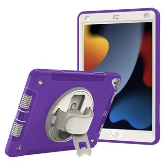 Kickstand Tablet Case for iPad 10.2 (2019) / (2020) / (2021) , TPU+PC Støtsikkert beskyttelsesdeksel med håndstropp