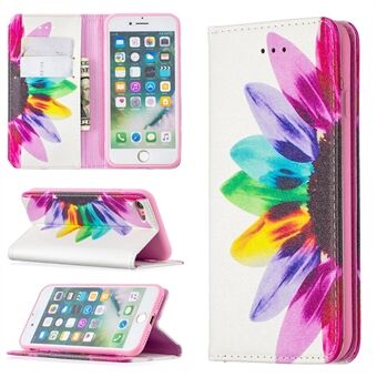 Auto-absorbed PU Leather Wallet Stand Cell Phone Case with Pattern Printing for iPhone 7 / iPhone 8 / iPhone SE 2020/2022 4.7 inch