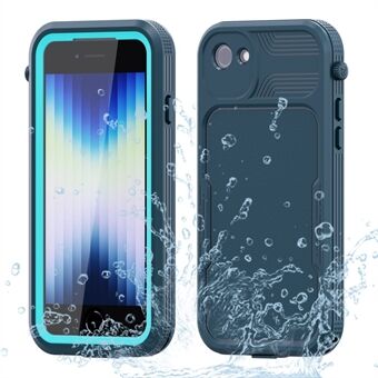 SHELLBOX A Series IP68 Waterproof Hybrid Phone Back Case for iPhone 7 4.7 inch/8 4.7 inch/SE (2020)/(2022), IP6X Dust-Proof Protective Case with Lanyard