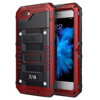 For iPhone 7/8 4.7 inch / SE (2022)/(2020) Shockproof Waterproof Plastic+Metal+Tempered Glass Phone Protective Cover Drop-proof Case