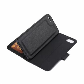 For iPhone 7/8/SE (2020)/SE (2022) Cross Texture Leather Cover + Detachable TPU Back Phone Flip Case