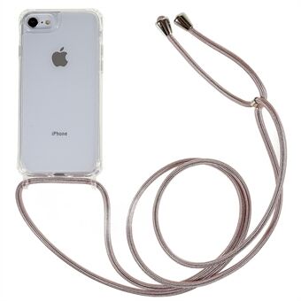 Bakdeksel for iPhone 7 / iPhone 8 / iPhone SE 2020/2022, Fallbeskyttelse Klar TPU + akryl telefondeksel med snor