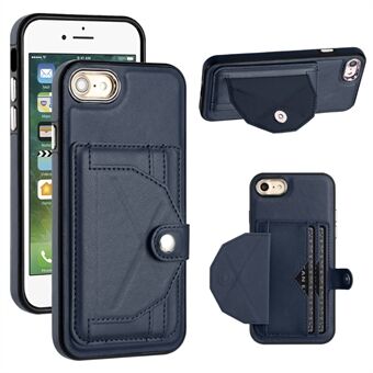 YB Leather Coating Series-4 for iPhone 7 / 8 / SE (2020) / SE (2022) Telefonveske Kortholder Lærbelagt TPU-deksel
