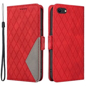 For iPhone 6 / 6s / 7 / 8 / SE (2020) / SE (2022) Rhombus -påtrykt Stand Fargeskjøteveske til telefon-lommebok