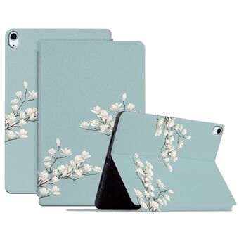 For Apple iPad Air (2020) / Air (2022) Automatisk vekking/søvnfunksjon Blomstermønster trykt nettbrettetui Lær + TPU Folio Flip Protector med Stand
