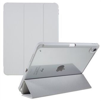 For iPad Air (2022) / (2020) PU-skinn + TPU + akryl, transparent bakside, beskyttelsesveske for nettbrett Tri-fold Stand Anti-fall deksel