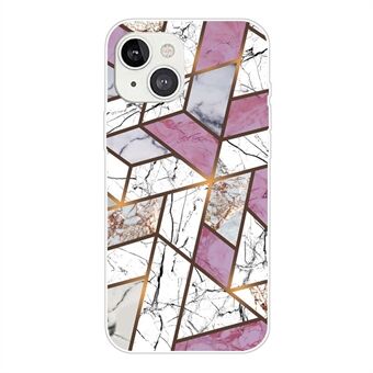 For iPhone 14 6,1 tommer A Style Marmor Pattern Case IMD Myk TPU Drop Protective Cover Shell