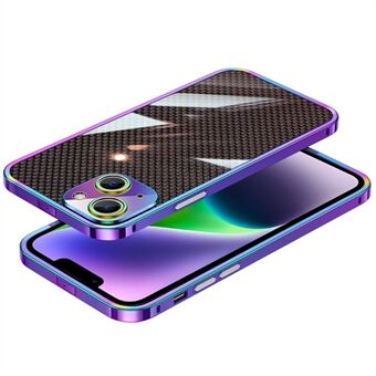 Metalllinsebeskytter Rustfritt Steel støtfangerdeksel for iPhone 14, karbonfiber aramidfiber bakplate beskyttende telefondeksel