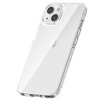 For iPhone 14 6,1 tommer Crystal Clear Series PC+TPU-telefonveske Gjennomsiktig bakside Støtsikkert anti-slipp telefondeksel