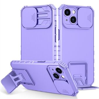 For iPhone 14 6,1 tommers støvtett mobiltelefondeksel Kickstand PC + TPU-skyvekamerabeskyttelse Anti- Scratch telefondeksel