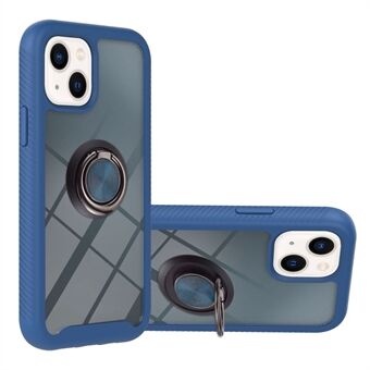 YB PC Series-5 Ring Kickstand Telefonveske for iPhone 14 6,1 tommer, PC + TPU Dual Layer Protection Cover