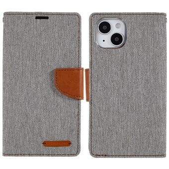 MERCURY GOOSPERY For iPhone 14 6,1 tommers fallsikkert lommebokstativ Canvas Texture Case PU Leather Folio Flip Stand