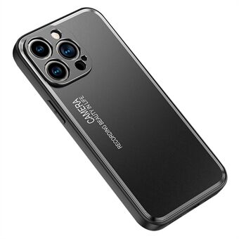 For iPhone 14 6.1 tommers myk TPU sandblåsende aluminiumslegeringsveske Matt Overflate Kamera Linsebeskyttelse Defender Cover