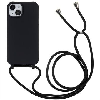 For iPhone 14 6,1 tommers integrert mykt TPU-deksel Fallsikkert beskyttelsesdeksel med snor