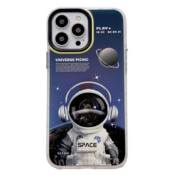 Lasertelefondeksel for iPhone 14 6,1 tommer, anti-fall Astronaut Spaceman Pattern Hard PC Mobiltelefon bakdeksel