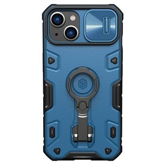 NILLKIN CamShield Armor Pro PC + TPU-deksel for iPhone 14, skyveglassbeskyttelse Dekktekstur Kickstand telefondeksel