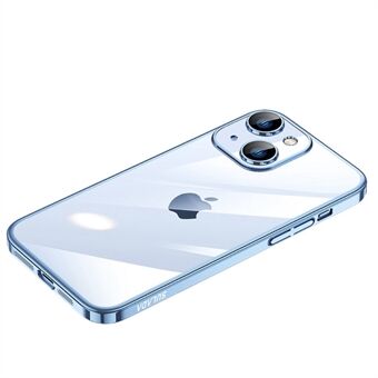 Scratch JINGJIA-serien for iPhone 14 Elektropletteringsramme Hard PC-telefonveske Anti-ripe herdet glass Kameralinsebeskyttelsesdeksel