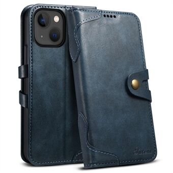 SUTENI Q03 Series for iPhone 14 PU lær Stand Støtsikker lommebok beskyttende telefondeksel med trykknapplukking