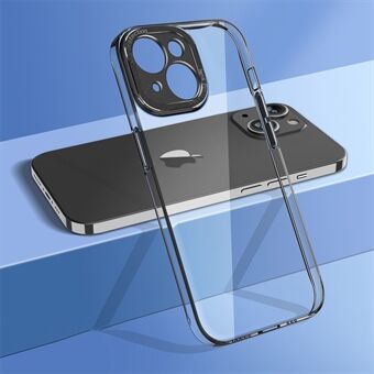 For iPhone 14 Scratch hard PC-bakdeksel Kamerabeskyttelsesramme Krystallklart telefondeksel