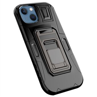 For iPhone 14 Anti-slipp telefondeksel TPU + PC-telefondeksel Stativ Innebygd magnetisk metallplate