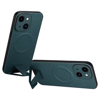 SULADA Star Series for iPhone 14 Kickstand PU-skinnbelagt PC + TPU-deksel Anti-slipp telefondeksel kompatibel med MagSafe