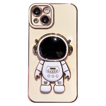 For iPhone 14 Cartoon Astronaut Kickstand TPU telefonveske Galvanisering, fallsikkert deksel