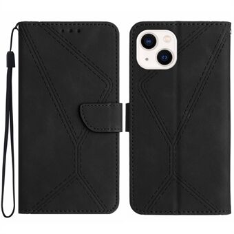 HT05 Lommebokdeksel for iPhone 14 Skin-touch Full Protection Telefonveske PU Leather Shell