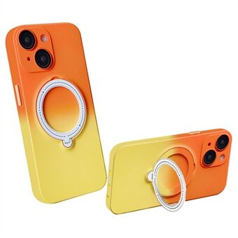 For iPhone 14 Magnetisk telefonveske Myk TPU Roterende Kickstand Gradient Cover med linsebeskytter