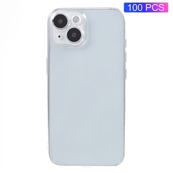 100 STK For iPhone 14 Slim-Fit Hard Phone Deksel HD Transparent Shell Klart plast mobiltelefondeksel